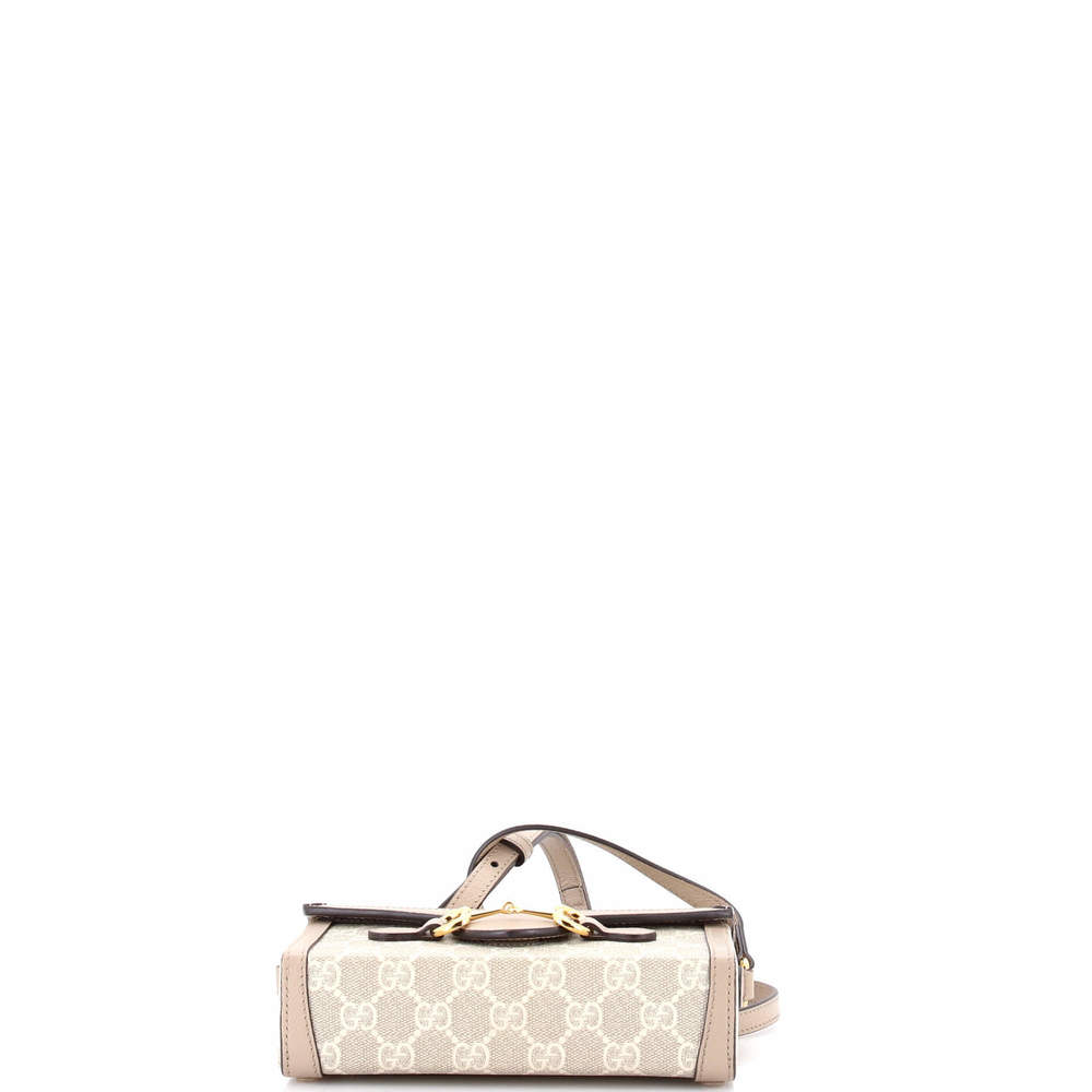 Gucci Mini Horsebit 1955 Flap Crossbody Bag GG Coated Canvas - Picture 4 of 5